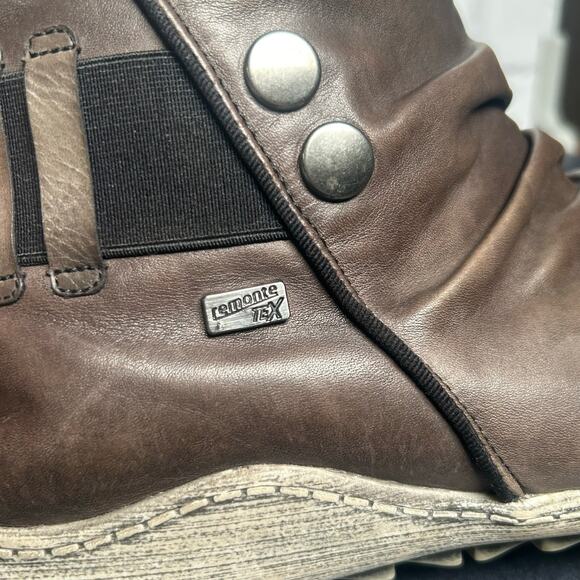 Remonte Women's Tex Zip Ankle Bootie Gray Brown Size 40 - Picture 8 of 13